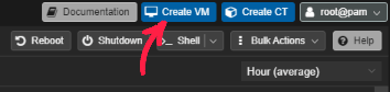image of create VM button